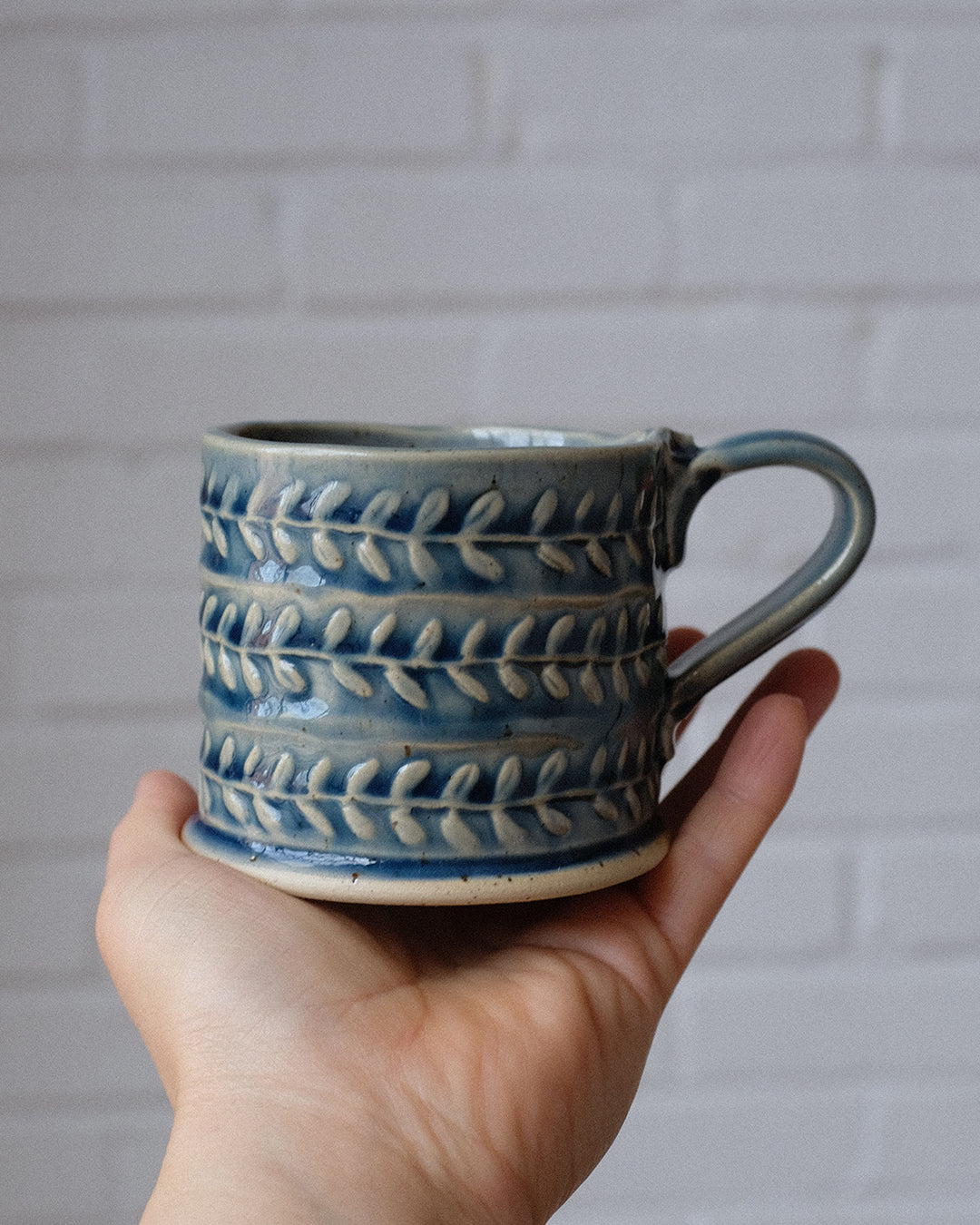 leaf stamp mug, short