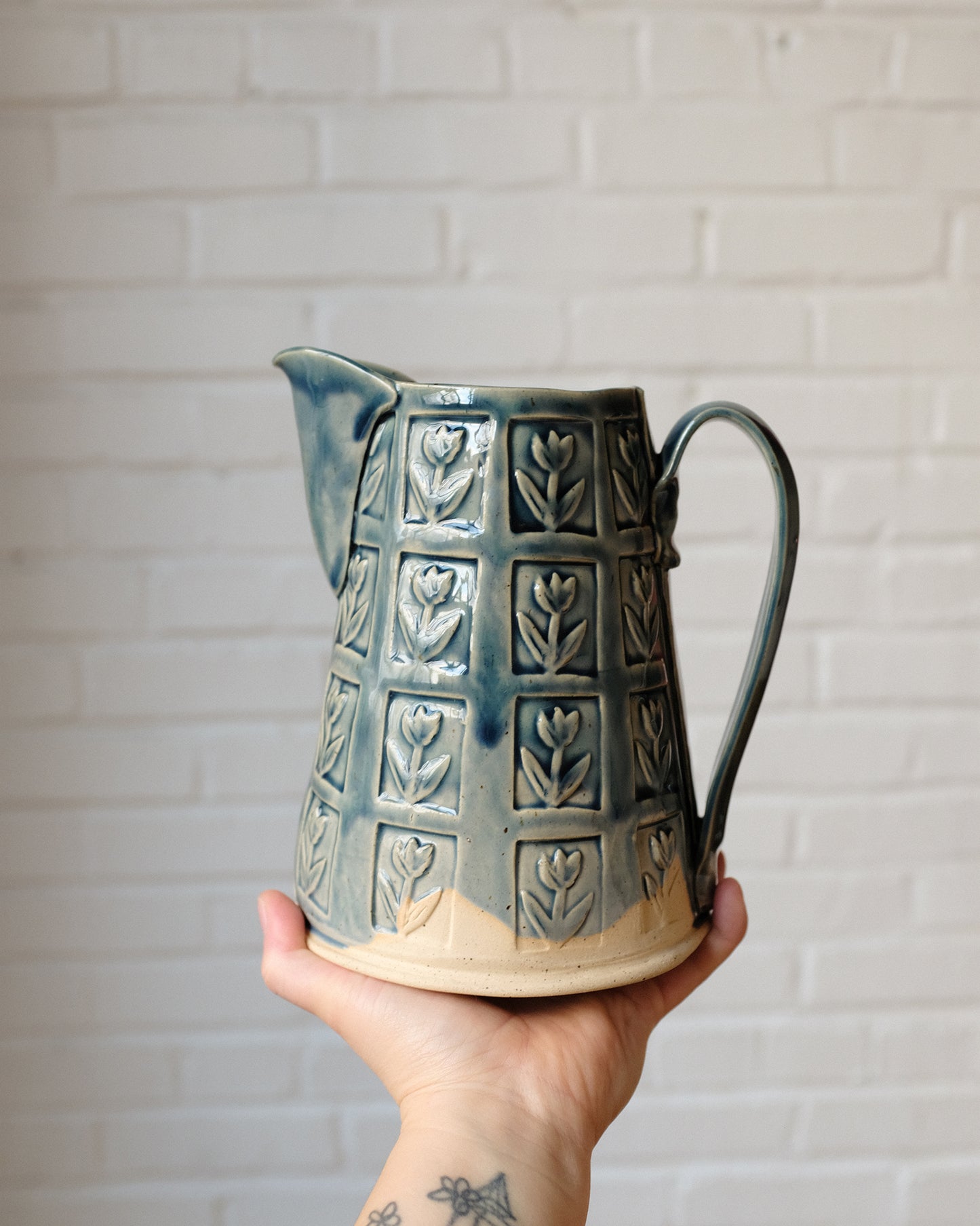 Tulip stamp pitcher