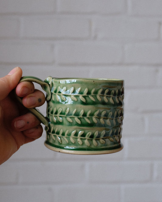 leaf stamp mug, short