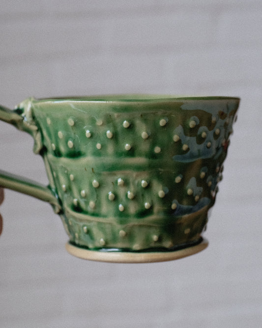 dot pattern stamp, coffee mug
