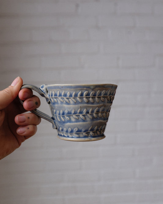 leaf stamp coffee mug