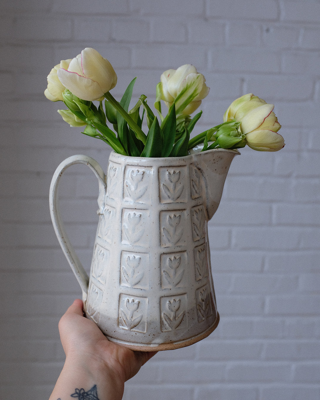Tulip stamp pitcher