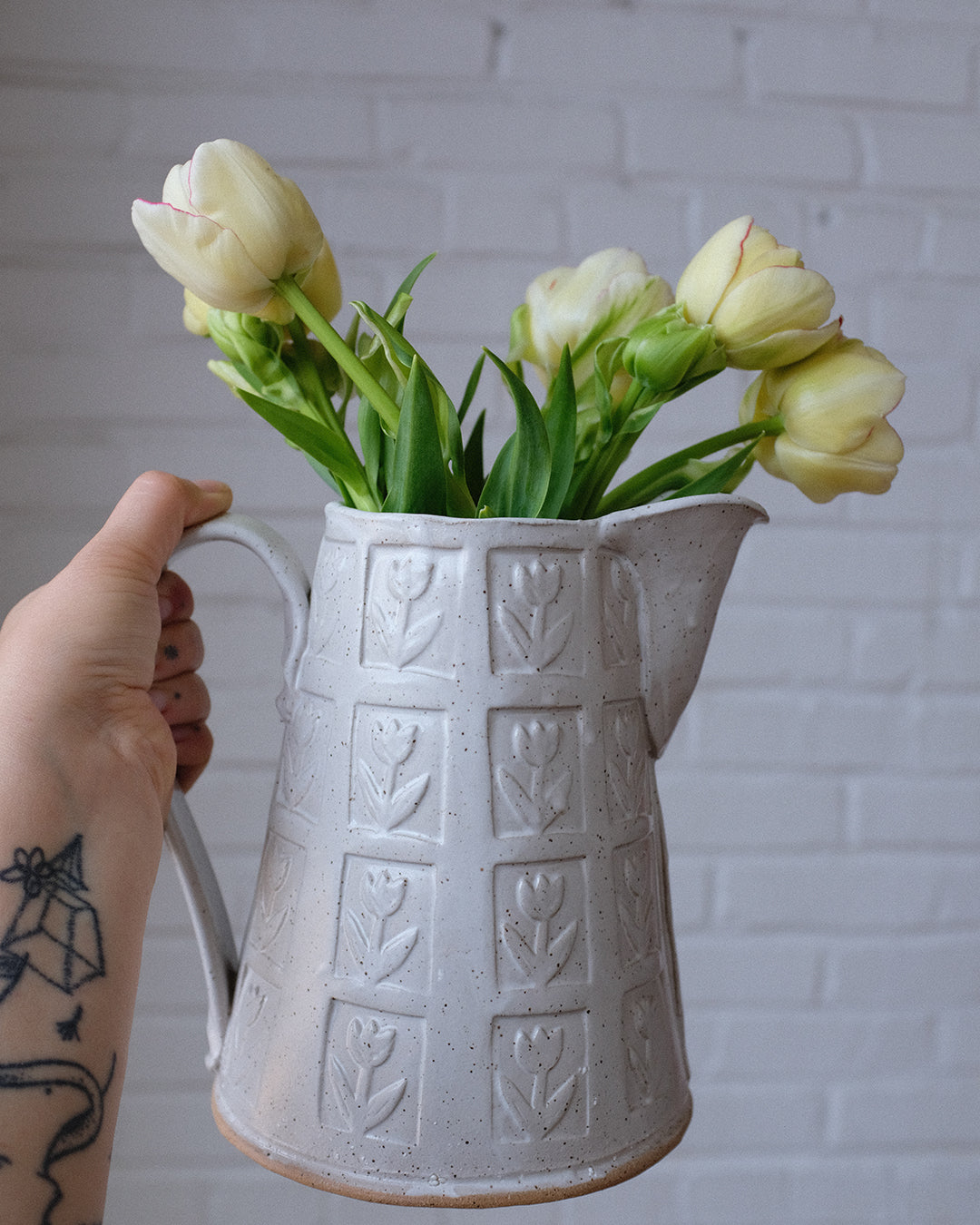 Tulip stamp pitcher