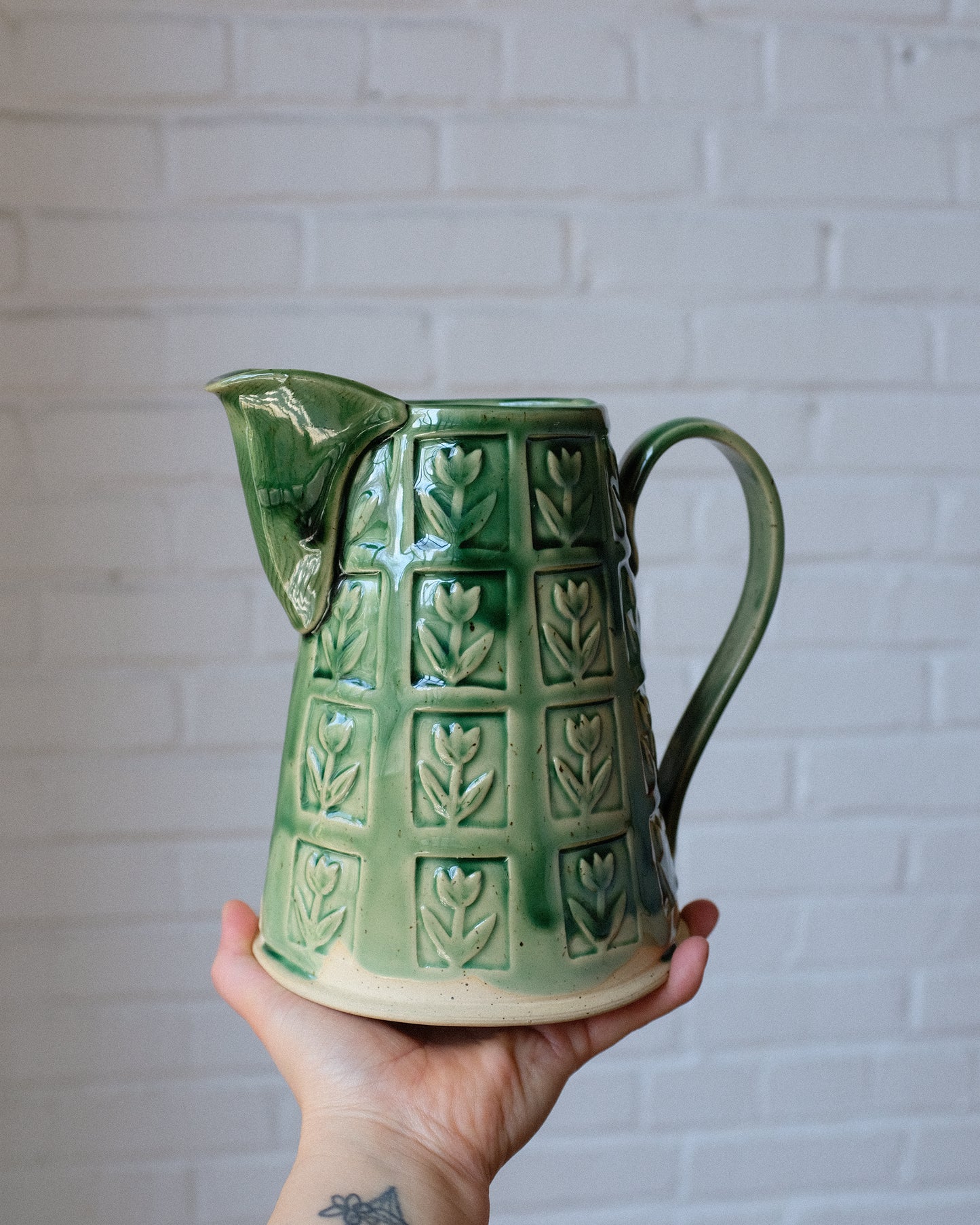 Tulip stamp pitcher