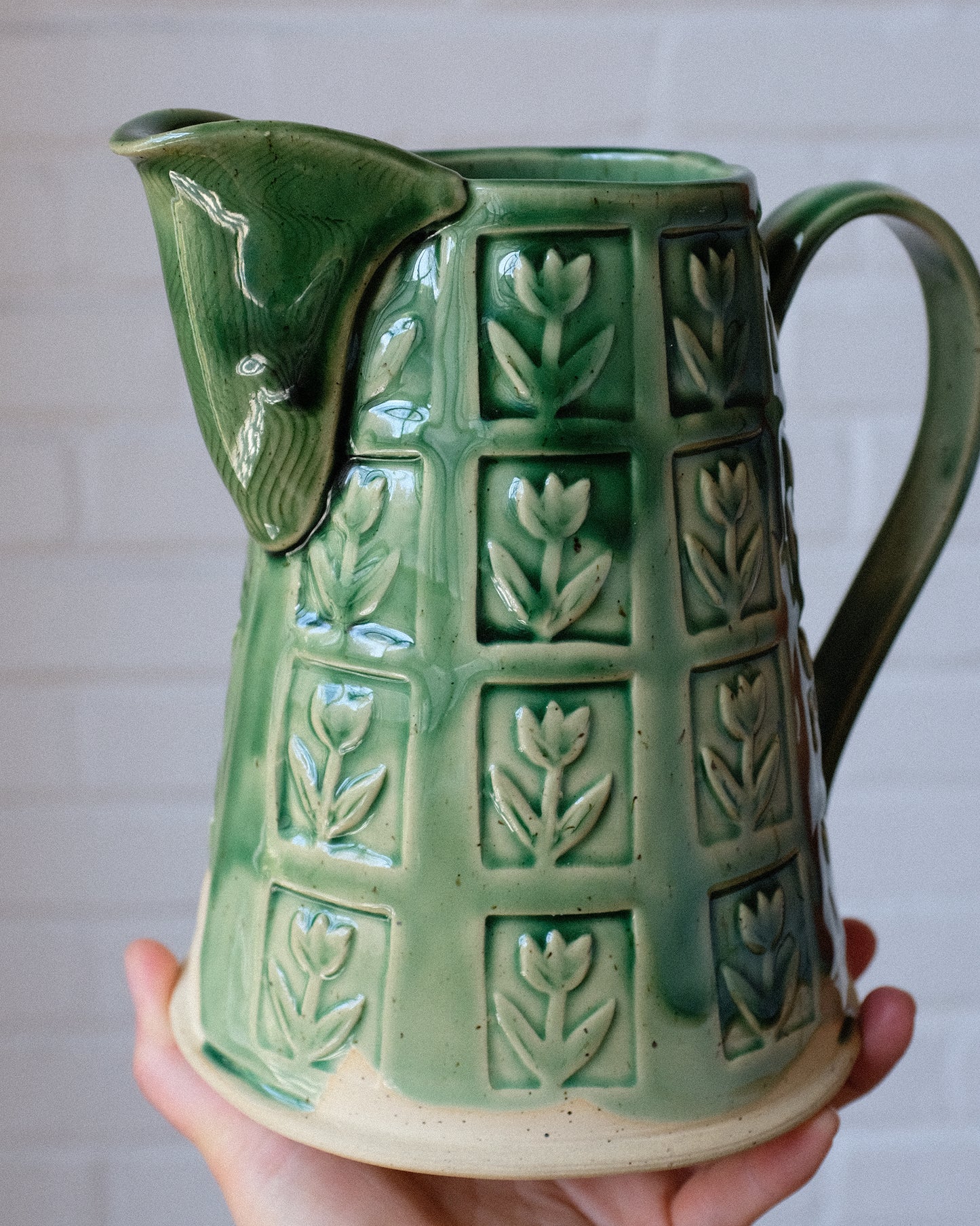 Tulip stamp pitcher