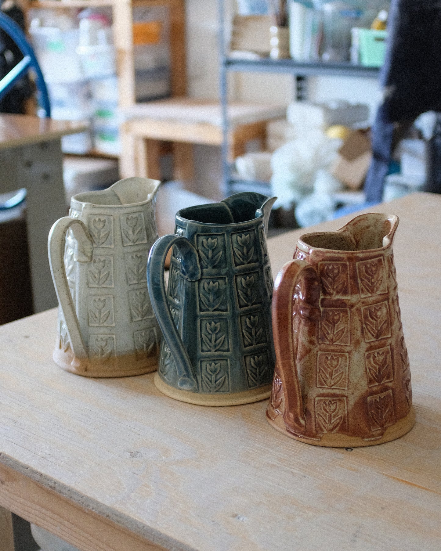 Tulip stamp pitcher