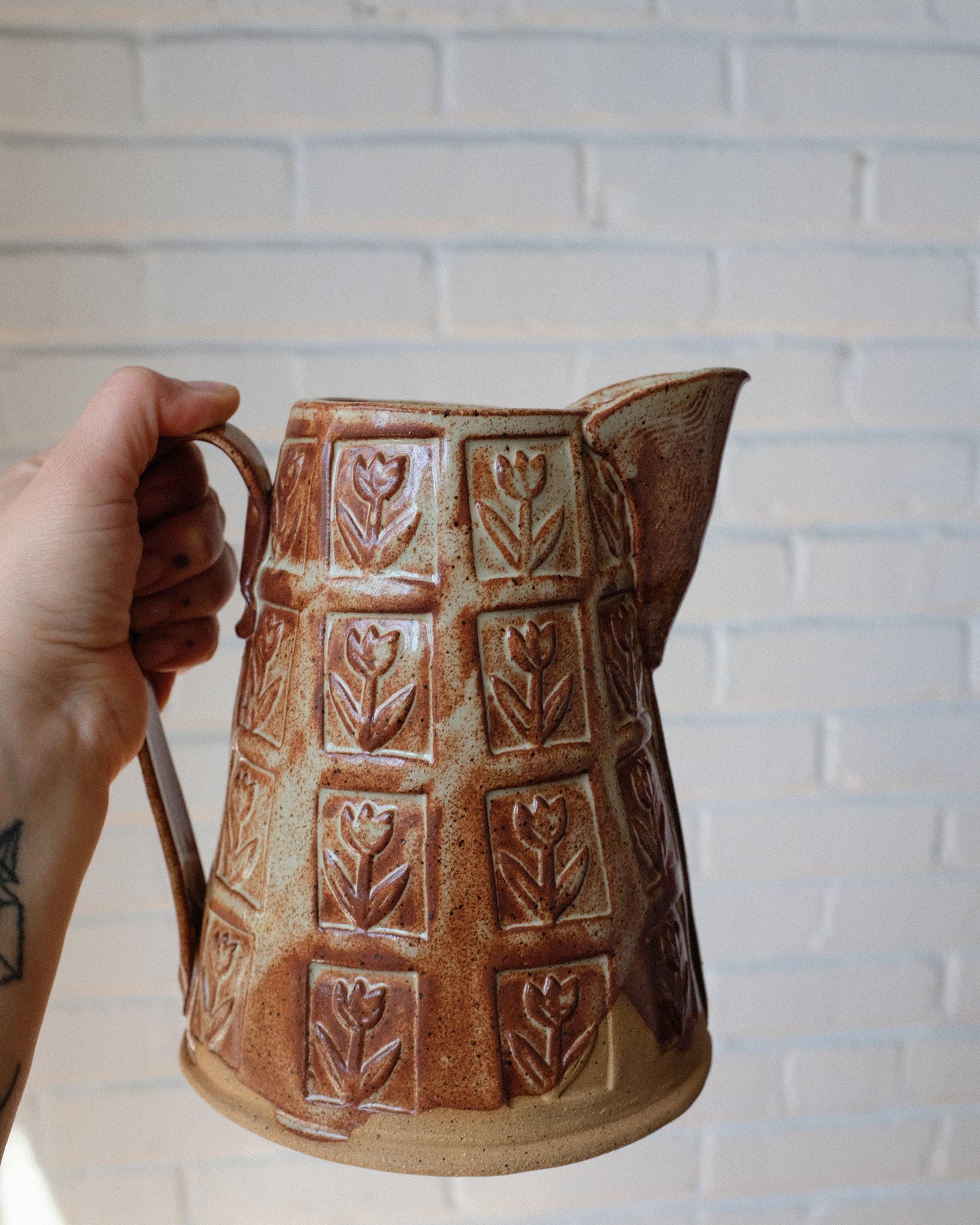 Tulip stamp pitcher